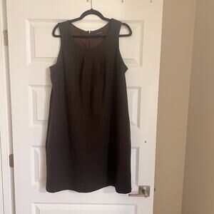 Lands’ End Pinterest Knit Knee Length Sleeveless Sheath Dress Choc Brown SZ 16